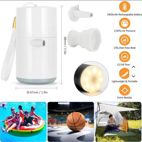Wireless Micro Air Vacuum Pump with LED Light